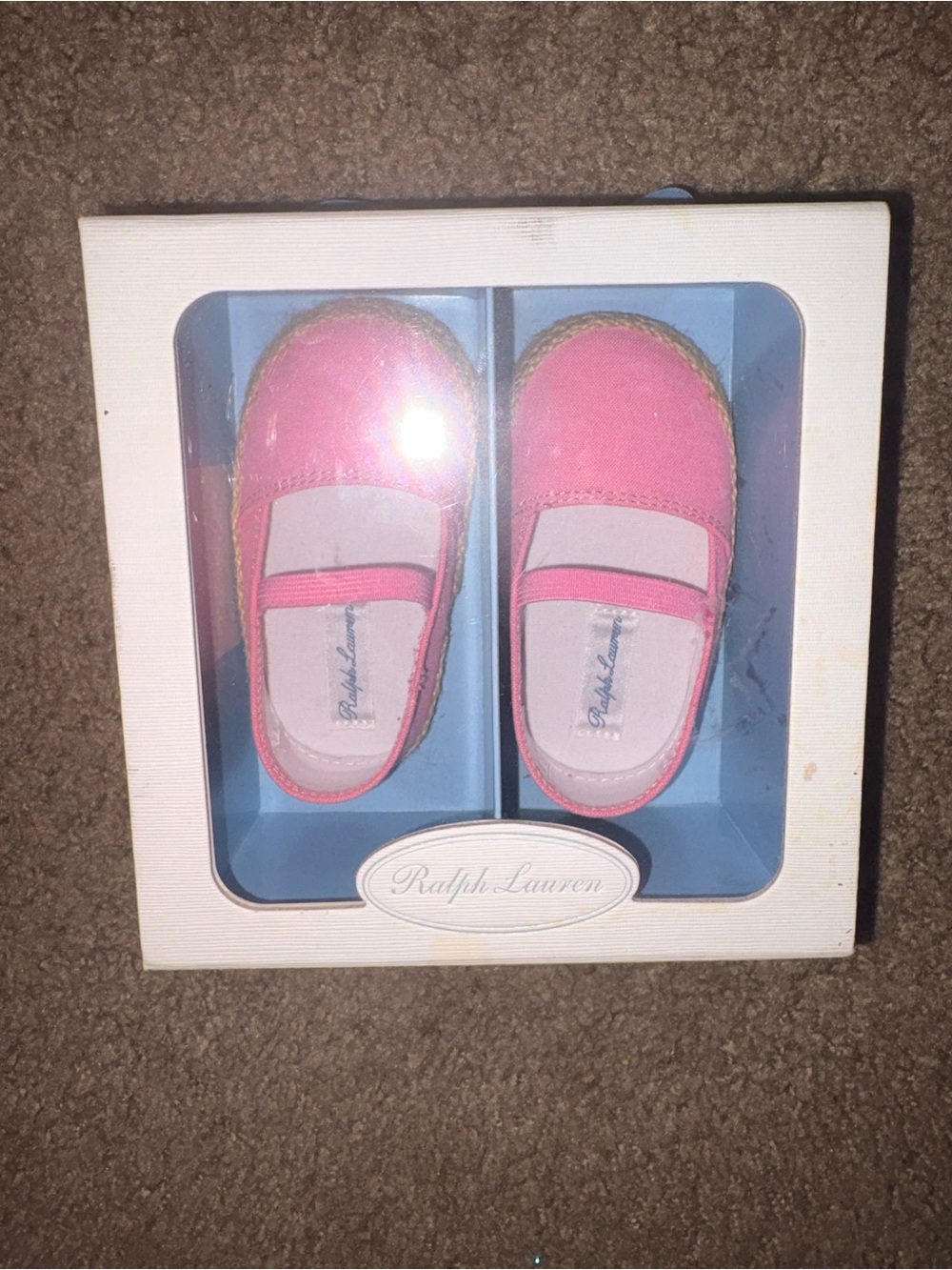Ralph Lauren Pink Baby Girls Slip-On Espadrille Mary Janes
